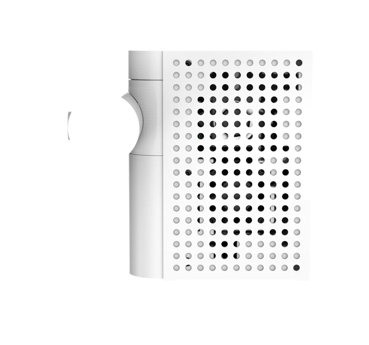 The back of SOL — a perforated panel with the sensing array
